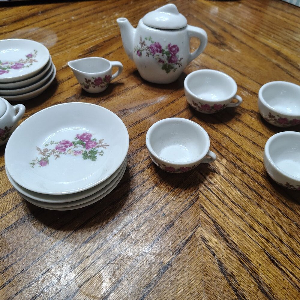 15  Pieces Mini Floral Tea Set